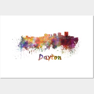 Dayton skyline in watercolor Posters and Art